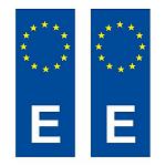 Pegatinas stickers vinilo matricula UE España